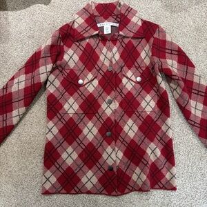 Max Studio Kids Red and Tan Plaid Blazer